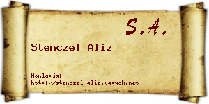 Stenczel Aliz névjegykártya